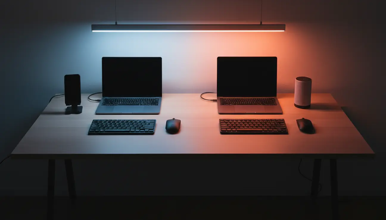 Desk setup demonstrating color psychology for work.