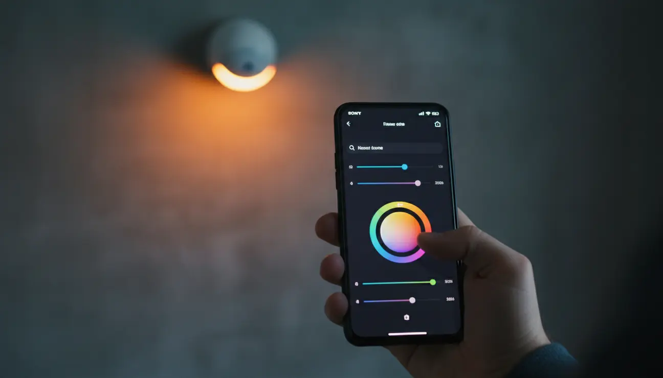 Controlling smart motion sensor light with phone app.